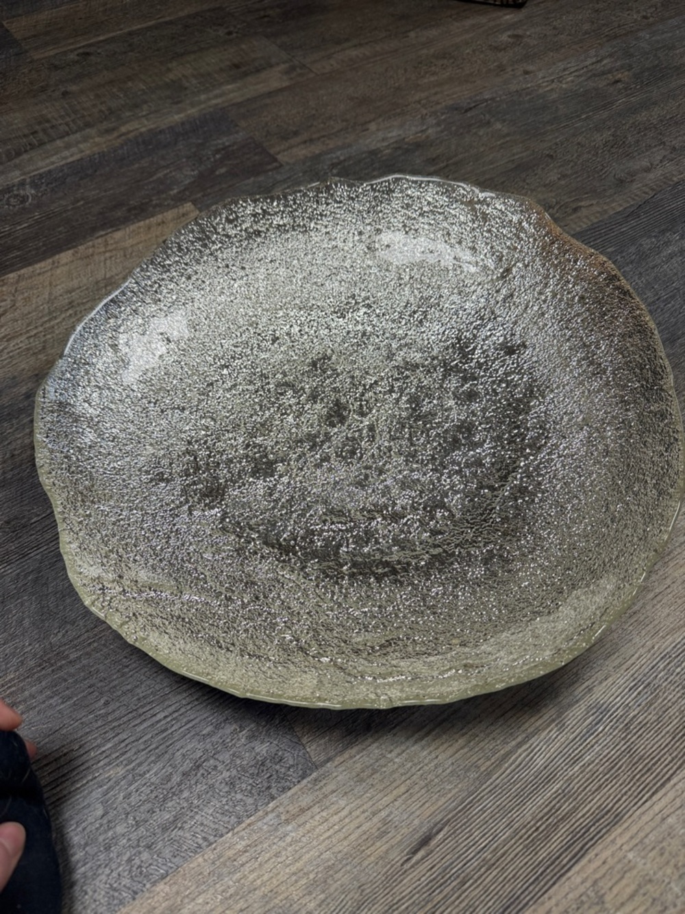 Decorative Metallic Silver Textured Bowl - Home Art Accent
